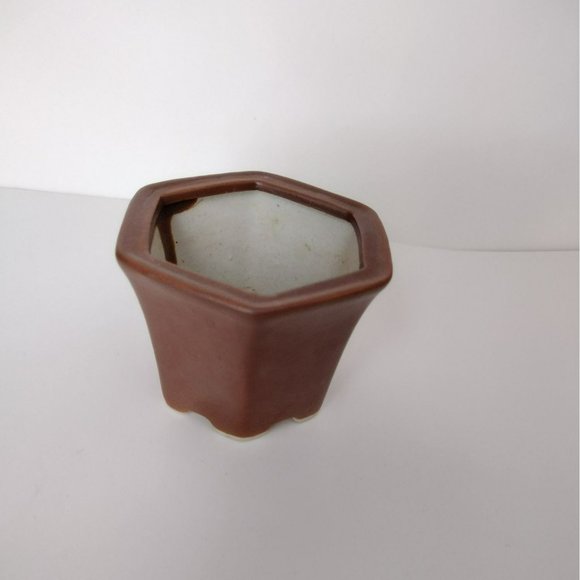 Ceramic Succulent Planter, Asian Bamboo design, Vintage Planter Bonsai Plant Pot - Picture 4 of 5